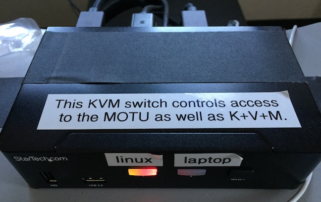 Studio D’s KVM switch once looked like this