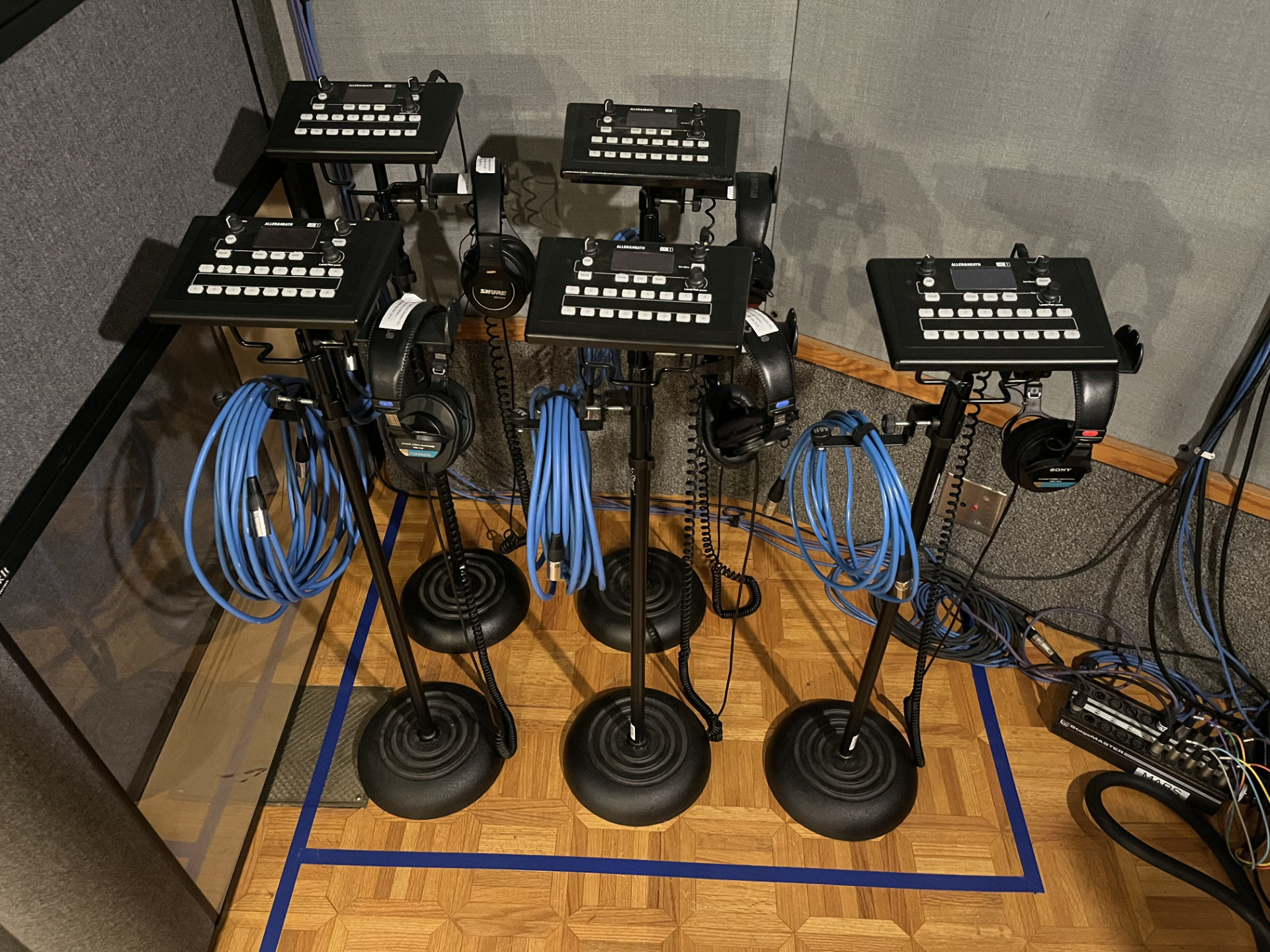 ME-1 units in their default position in the Live Room